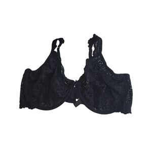 Smart & Sexy Black Signature Lace Full Coverage Unlined Underwire Bra Size 44D